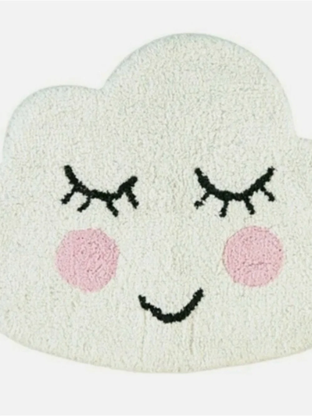 Plush Cloud-Shaped Pink Cheek Bath Mat kids